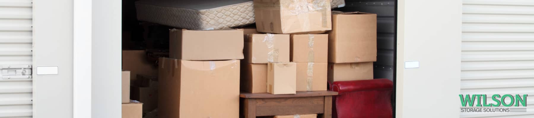 Image of boxes stacked in a storage unit